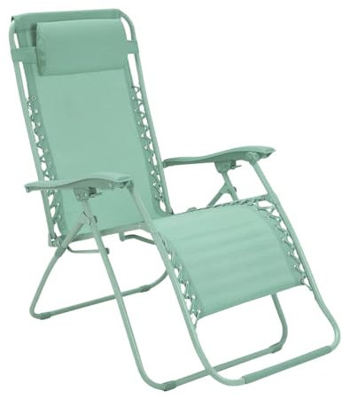 VIRSUS Sedia Gravity ''gravità zero'', poltrona relax pieghevole salvaspazio con tubi in acciaio verniciato, sedia reclinabile per piscina, lettino da spiaggia, poltrona giardino -9472F (Turchese)