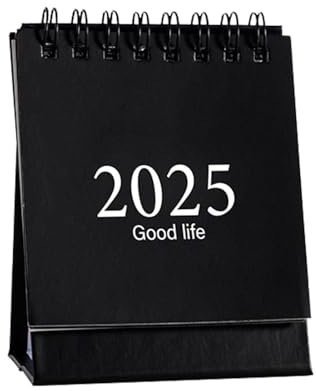 Tischkalender, 2025 Planer, klein, um 360 Grad drehbar, doppelseitig, drehbar, tragbares Design, Kalender 2025 für Klassenzimmer, Schule, Zuhause, 7,6 x 5,7 x 10,4 cm