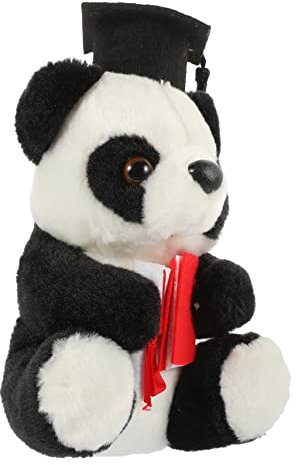 Yardwe Panda-Schmuck Kuscheltier pummeluff Kuscheltier Plüschtiere für Plüschpanda mit Doktorhut Geburtstagsgeschenk Grad Plüschpuppe Panda-Verzierung Festivalgeschenk