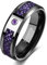 TUNGSTORY Wolfram Ringe Herren – keltischer Drache schwarz Männer Ehering, violetter Zirkonia & Carbon – 8 mm Breite, Komfort-Innenprofil 65(20.7)