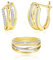 Richapex Set de Bijoux Femme en Or - Boucles d'Oreilles Créoles & Bague Arbre de Vie - Cadeau Anniversaire/Noël pour Elle - Tailles de Bague 7/8/9/10 (8)