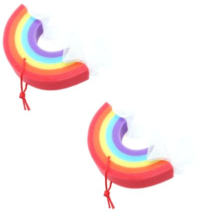 PACKOVE 2stücke Regenbogenball Duschhilfe Aus Schwammmaterial Badeblume Für Hautpeeling Komfortables Duscherlebnis Für Zuhause