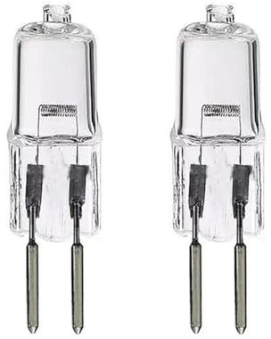 UGEFKMQ Lampadina G5.3 Alogena 20W 12v Mini Faretto Capsula Trasparente Lampadina G5.3 12V 75W GU5.3 base a doppio ago Bianco Caldo 1PC 20W