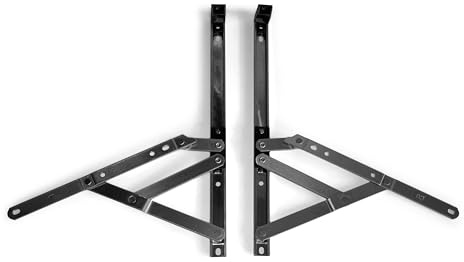Pair of uPVC Window Hinges, 13mm Stack Height, Double Glazing Friction Stay, Non Handed, Ferretic Steel, Window Stays, Friction Hinges. Top/Side Hung Window Hinge (24 Inch (Top Hung))