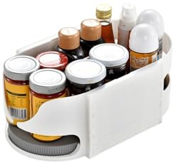 loyimioo 360 Grad Drehbarer Kühlschrank Organizer Platzsparende Aufbewahrung für Gewürzflaschen und Küchenartikel