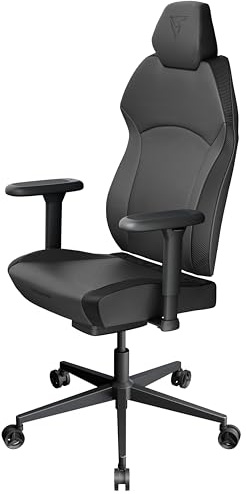 ThunderX3 Solo 360 Hybrid Gaming-Stuhl – Modern Schwarz | Kunstleder, vollständig geformter Schaumstoff, Synchronmechanik, 3D x 360 Armlehnen