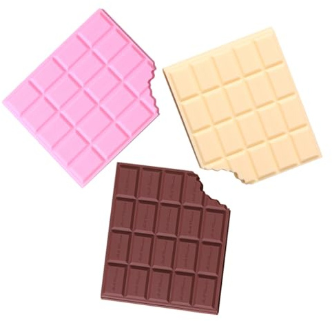 Baluue Taschennotizbuch in Schokoladenform -Pack, Einschulung Deko | Kreativer Memo Block mit PVC Papier, Leicht und Tragbar, Glattes Schreibpapier, 3 Stück