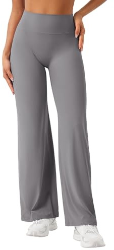ZAAYO Nahtlose Straight Leggings Damen Flared Legging Yoga Hosen Gym Pant | Hohe Taille, Booty Lifting, Wide Leg, Butterweich, Schlaghose, Sport, Yoga Legging-Regular/Lang/Extra Lang
