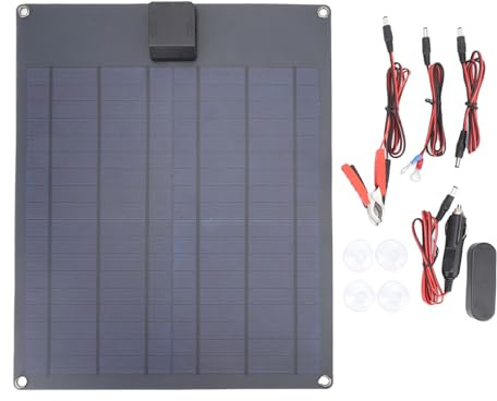 Garosa Kit Chargeur de Batterie Solaire pour Voiture, Camping-car, Bateau, Moto, Camion ou Tracteur, avec Système de Protection intégré et Charge rapide. Compatible avec les Modèles de