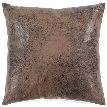 Thedecofactory Kissen mit Lederoptik, Weiß, Havanna, aus Polyester-Kunststoff, 40 x 40 cm, Polyester, braun, 40 x 40 cm