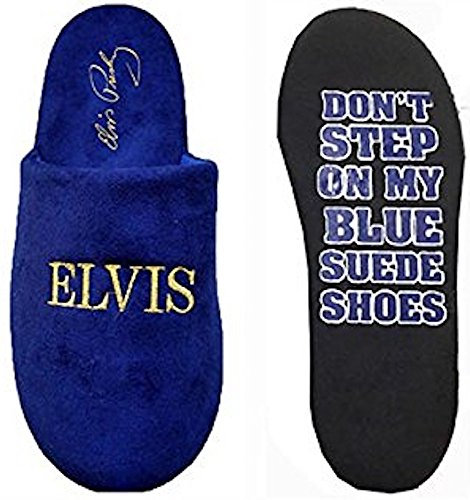 Midsouth Products Elvis Presley Blue Suede Shoes Novelty Slippers - Ultra-Soft and Plush Comfort - Iconic Design with Signature Embroidery - One Size Fits Most - For Elvis Fans - Officially Licensed,
