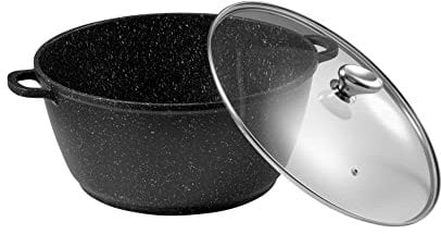 Pradel Excellence - Faitout avec Couvercle 36 cm Façon Pierre - Tous Feux Dont Induction - Fonte d'Aluminium - Revêtement Anti-Adhésif - Cuisson Homogène