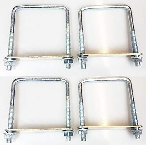 4 x square Brackets u bolts for Boat trailer 90 wide x120 high x 10mm thick with Nuts & Plate UB2 UBS-90C