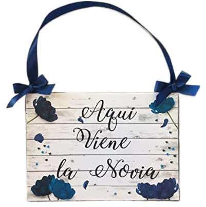 Cartel Aquí Viene la Novia Personalizable para Bodas