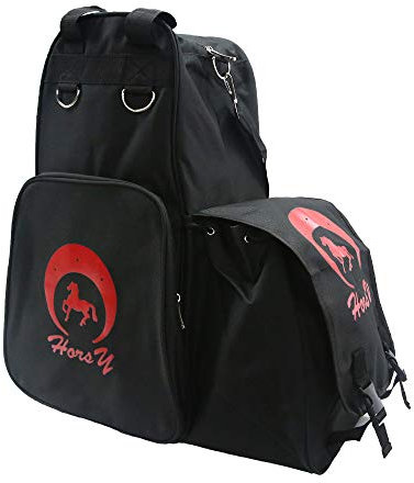 UNISTRENGH Professionelle Reitstiefel-Tragetasche, wasserdicht, mit Helmfach, Schwarz