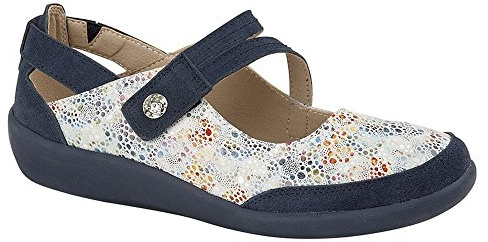 Boulevard L388C Ladies Leather Mary Jane Shoes Navy