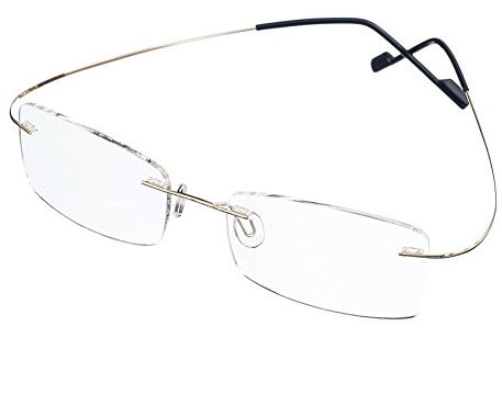 Rongchy Super Licht Titan Kurzsichtig Kurzsichtige Myopie Arbeitsbrille -2,00 Stärken Gold Farbe Männer Frauen Mode Randlose Kurzsichtig Brillen