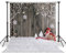 LYWYGG 10X10FT Weihnachten Hintergrund Weihnachten Hintergrund Schnee Boden Foto Hintergründe Holzwand Fotografie Kulissen für Kind CP-70-1010