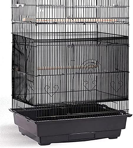 GOTOTOP Nylonnetz Netzabdeckung Schutznetz Vogelkäfig-Samenfänger Abdeckung Dehnbare Seed Catcher Birdcage Nylon Mesh Net Cover für Papageien Verstellbarer 106-212x33cm(Schwarz)