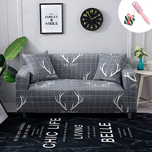 Elastisch Sofa Überwürfe Sofabezug, Morbuy Ecksofa L Form Stretch Antirutsch ArmlehnenSofahusseSofa Abdeckung Hussen für Sofa Couchbezug Sesselbezug (3 Sitzer,Plaid)