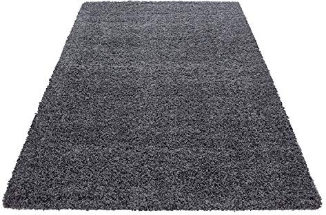 Exquisiter Hochflor-Teppich - Weich, Flauschig und Pflegeleicht, Rundes Design für EIN Gemütliches Wohnzimmer Ambiente, Premium Shaggy Flokati Teppich, Größe:240 x 340 cm, Farbe:Grau