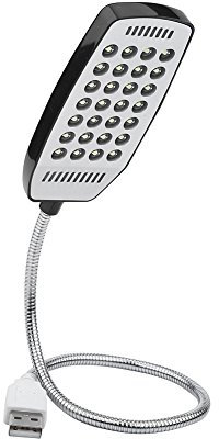 Raguso 5V USB Ladegerät Laptop Lampe Mini Light Flexibler Schwanenhals 28 LED Lichtquelle mit Schalter für Studenten Reisende Büroangestellte(Schwarz)