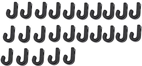 Yosoo Health Gear 25Pcs Kayak Bungee Hooks, J Hooks Black Nylon Lashing Hooks for for Kayak Tie Down Hook J Hooks for Kayaks Canoes Boats