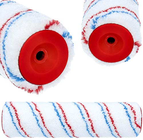 PAINTO Wandfarbe Farbroller 25 cm Microfaser | Farbwalze für Emulsionen & Acrylfarben Malerroller Maler Werkzeug Lackrollen Zubehör Walze Streichen Malerbedarf Microfibre