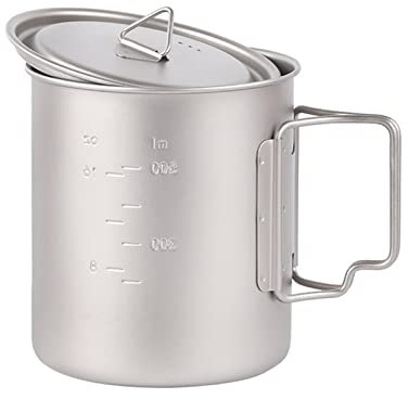 BIVOUAC Tasse de camping en titane avec couvercle 750 ml