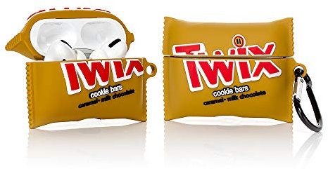 YIGEYI Silikon Hülle Kompatibel mit Airpods Pro Funny Cute 3D Cartoon Case Cover[Lustige Snacks Series 2] (Twix)