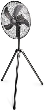Lifetime Air - Standventilator - 230V - Höhe 125-145 CM - Dreibein Stativ - 3 Geschwindigkeiten - Oszillationsfunktion - Kippfunktion - Schwarz