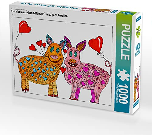 CALVENDO Puzzle EIN Motiv aus dem Kalender Tiere, ganz herzlich | 1000 Teile Lege-Größe 64 x 48 cm Foto-Puzzle für glückliche Stunden
