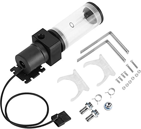 Computer Diy Wasserkühlung Refitted 19w Hochleistungs-wasserdichte integrierte Wasserpumpe und Wassertank Kombination, G1/4 Acryl Computer DIY Wasserkühlung Tank Zylinder Reservoir(110 mm)