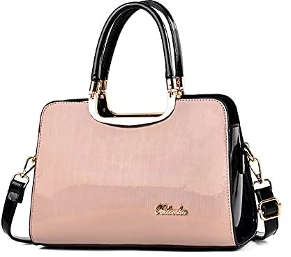 NICOLE & DORIS Sac a Main Femme Mode Sac Epaule Sac Bandoulière avec Bandoulière Réglable PU Cuir Sac Cabas Rose