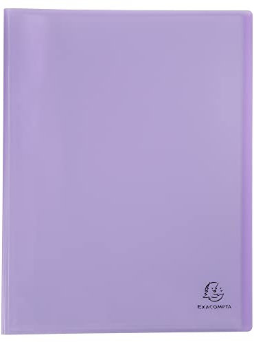 Exacompta - Réf. 88670E - 1 Protège-documents Chromaline Pastel - 60 pochettes cristal lisse - 120 vues - pour A4 - dim 24 x 32 cm - couverture en polypro recyclé translucide - 5 couleurs aléatoires