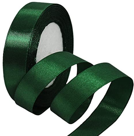 22m Nastro Verde Scuro 25mm,Nastro Raso Nastrino Bordeaux Nastri Regalo Nastro Satin,Fiocco Nastro per Pacchi Regalo,Artigianato,Bomboniere,Bouquet,Natale,Feste di Compleanno Matrimoni Decorazioni