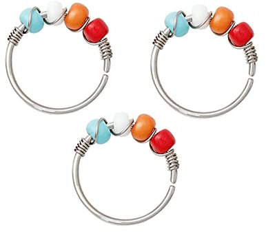 Musihy Nasenpiercing Schmuck Ring, 3 Stücke Piercing Set Brustwarze Piercing Set Edelstahl Silber Runde Form mit Perlen