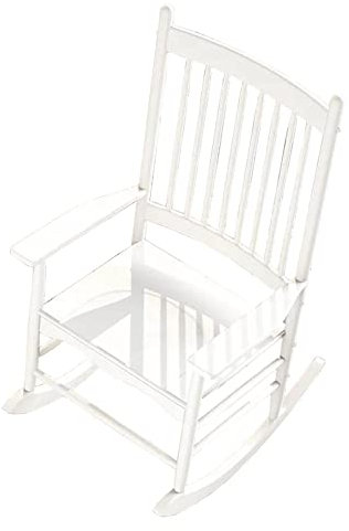 Schaukelstuhl Weiß Front Porch Rockers Satz von 2, Außen Patio Garten Schaukelstühle für Erwachsene, Massivholz Lounge-Stuhl für Balkon Hinterhof Deck, Last 330lb