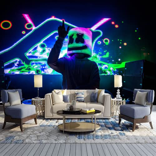 Wall Mural Dj Peel and Stick Self-Adhesive Wallpaper Removable Large Sticker Music Wall Decor Print Picture Image 325x232 Inch