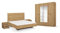 Rauch Möbel Florenz Schlafzimmer, Eiche Artisan, Holz, bestehend aus Bett mit Liegefläche 160x200 cm inklusive 2 Nachttische und Drehtürenschrank mit Spiegel BxHxT 181x210x54 cm