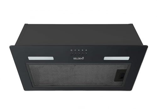 HOTTE ENCASTRABLE - GROUPE FILTRANT NOIR 52 CM - 335 m3/h - Evacuation ou Recyclage - Filtres à Charbon Inclus - BELDEKO