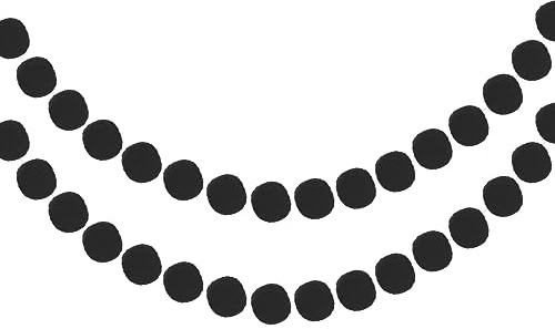QUARKZMAN 2Stk Filz Kugel Girlande Schwarz Pom Pom 8.2Ft Lang 24 Kugeln