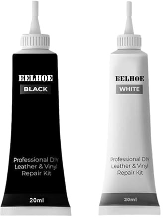 YuuFcy Kunstleder Reparaturset,2PCS Flüssigleder Reparatur Set,Leder Reparatur Set,Leder Reparatur Creme,Lederreparaturpaste,Reparaturset Für Kunstleder, Kunstleder Farben Für Autositz (Schwarz+Weiß)