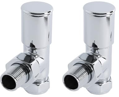 Milano Chrome Angled Radiator Heated Towel Rail Valves