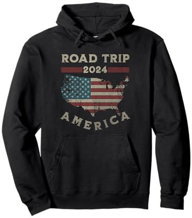 USA Road Trip 2024 Amerika Pullover Hoodie