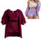 DYJAGYO Gestricktes Fleece Langarm Jacke Weste Shorts 3 Stück Set, Cosy Knit Set, Miscosy Knit (Red, Large)