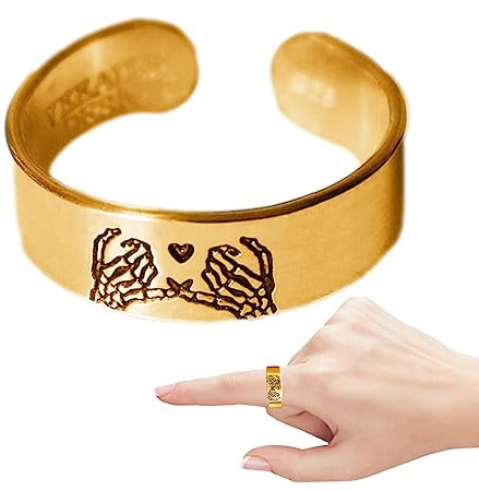 Ranley Pinky Versprechensring, Versprechensring - Halloween-Totenkopf-Bond-Ringe | Halloween-Totenkopf-Bond-Verlobungsring, unverwechselbare Eheringe für Geburtstagsfrauen