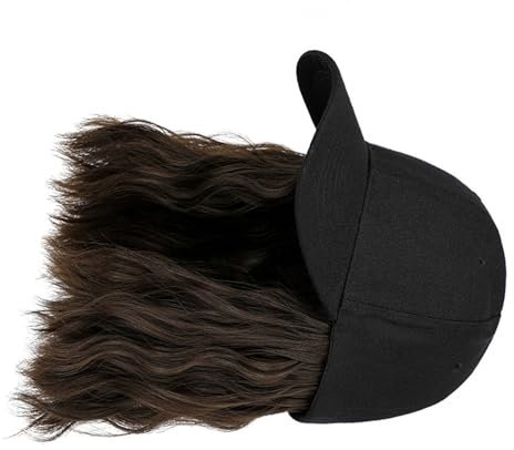 Limtula Damen Baseballmütze Mit Befestigter Perücke Aus Kurzem Lockigem Haar Abnehmbare Natürliche Und Weiche Bob Perücke Baseballkappe Für Damen Weiche Und Bequeme Mütze Aus Synthetischem Haar