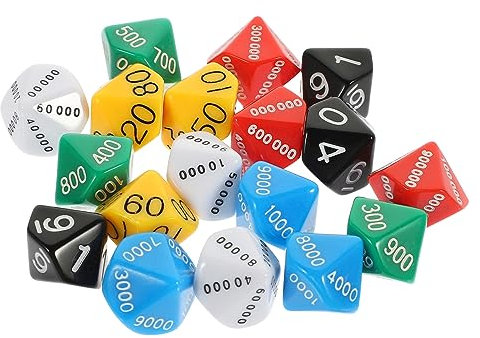 WOONEKY 18pezzi Dadi Di Plastica a Posizione Accessori Per Giochi Da Tavolo Per Feste Dadi Multifaccia Oggetti Di Gioco Divertenti Giocattolo Leggero e Trasportabile