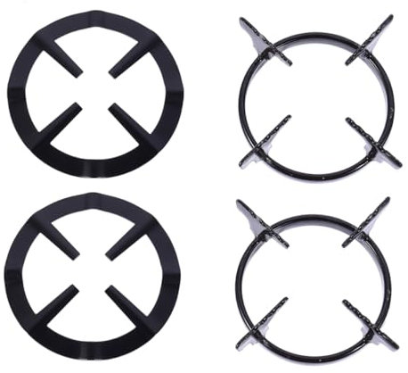 Alipis 4piezas Soporte De Estufa De Gas Rejillas para Pot Y Anillos De Soporte para Wok Accesorios De Cocina Negro